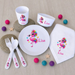 Set repas enfant personnalisé animaux arc-en-ciel | Ketali