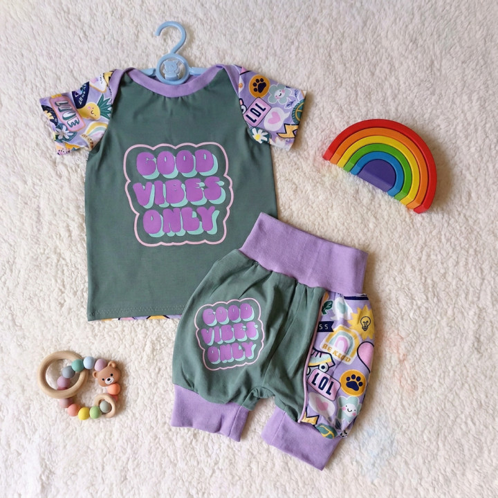 Ensemble 2 - 4 Ans Short T-shirt bébé Good Vibes Only | Ketali