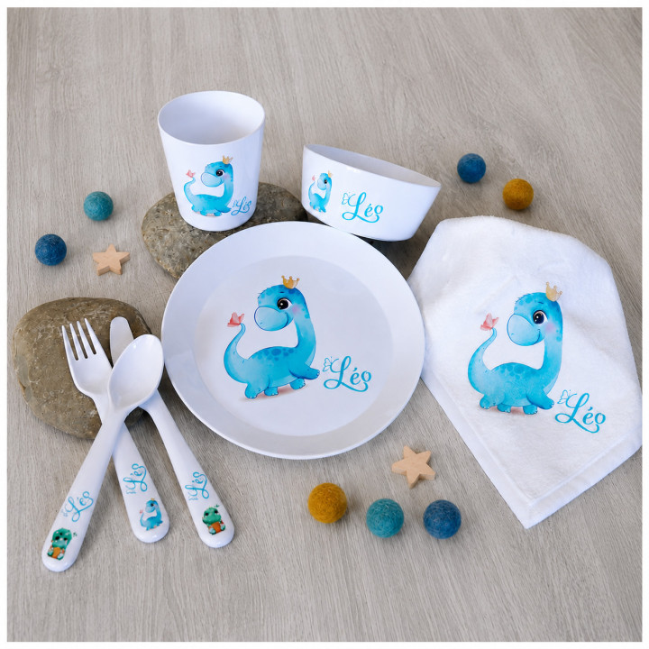 Set repas bébé personnalisé dinosaure | Ketali création