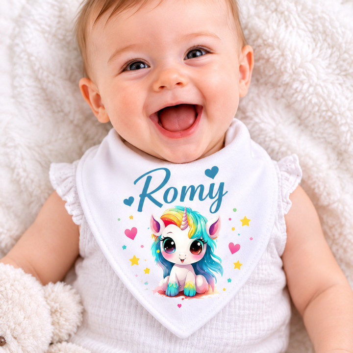 Bavoir bandana personnalisé licorne | Ketali