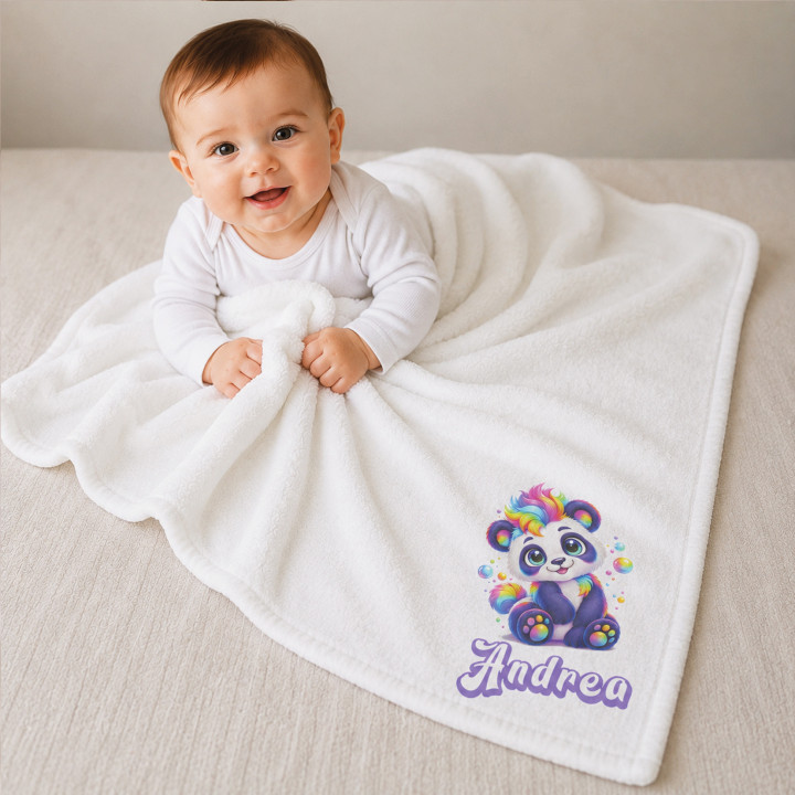 Plaid personnalisé bébé animaux arc-en-ciel | Ketali