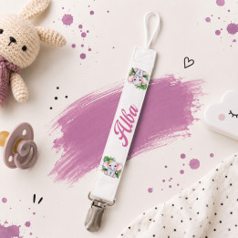 Attache-sucette éléphant personnalisée prénom bébé | Ketali