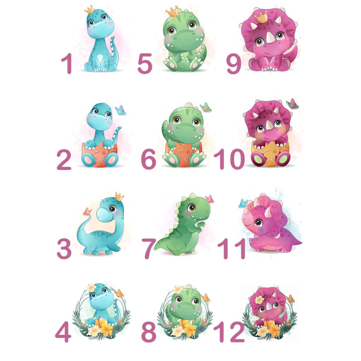 Attache-sucette dinosaure personnalisée prénom bébé | Ketali