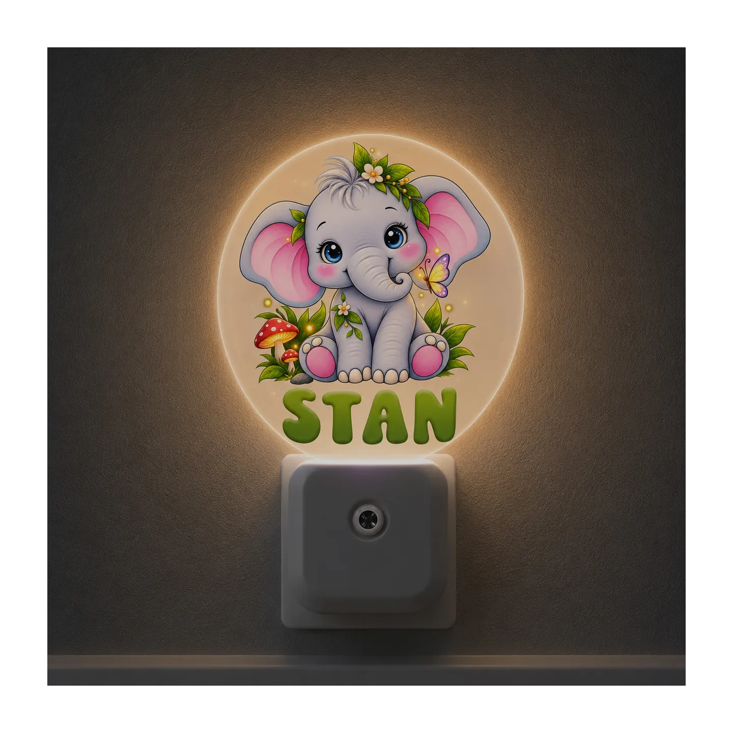 Veilleuse murale personnalisée bébé enfant éléphant | Ketali Création