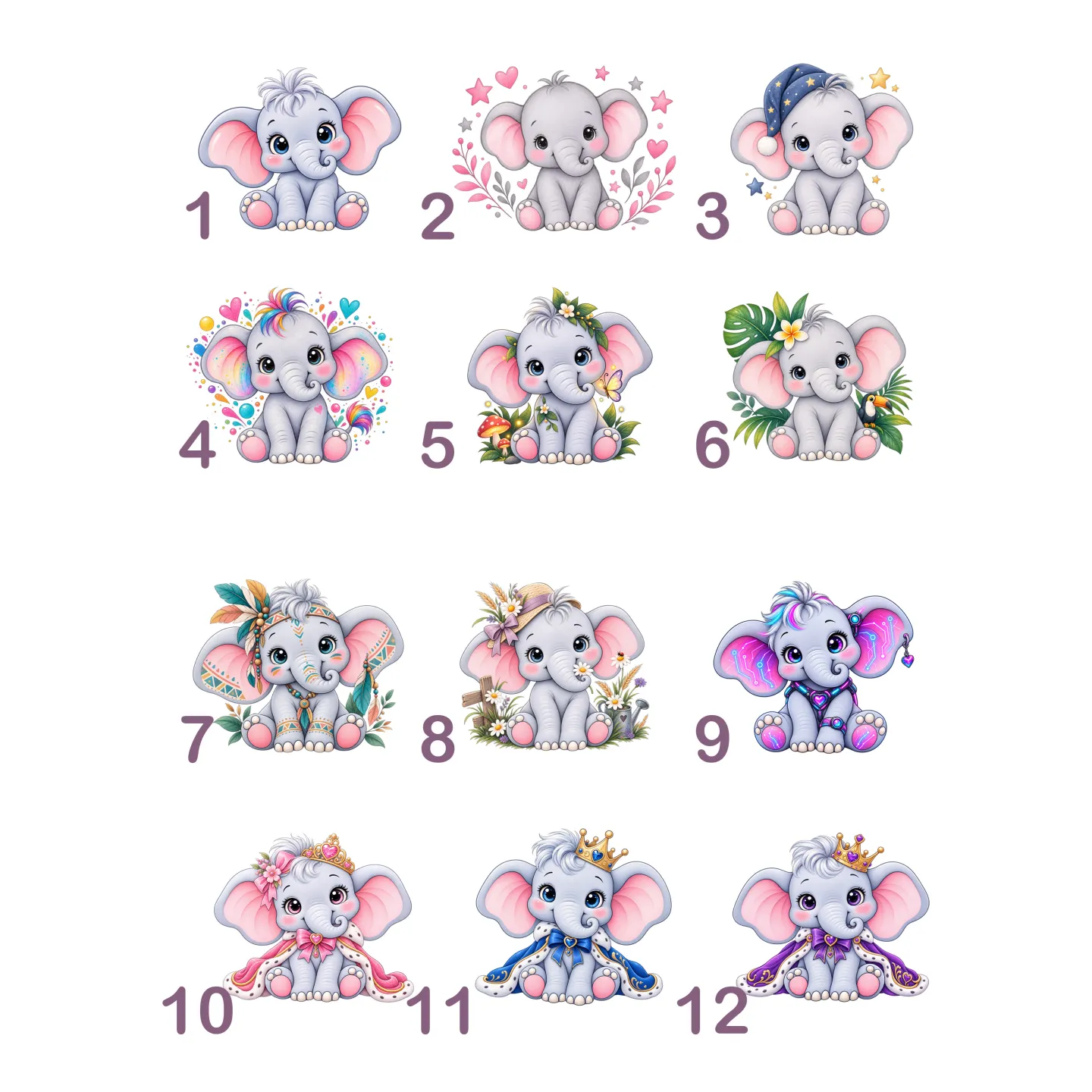 Veilleuse murale personnalisée bébé enfant éléphant | Ketali Création