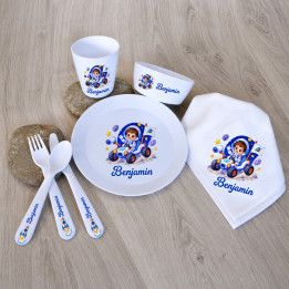 Set repas bébé personnalisé espace astronaute | Ketali création
