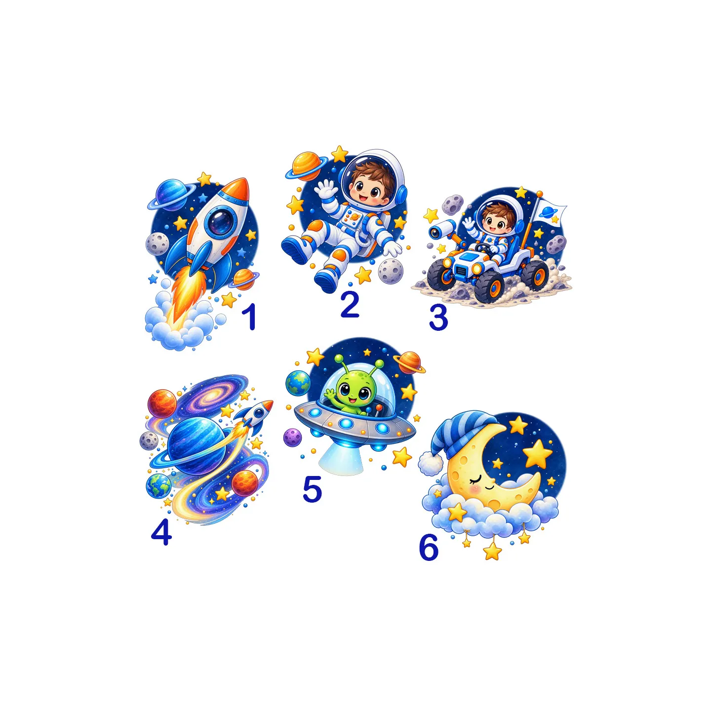 Set repas bébé personnalisé espace astronaute | Ketali création