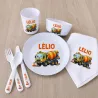 Set repas bébé personnalisé engin de chantier | Ketali création