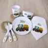 Set repas bébé personnalisé tracteur de la ferme | Ketali création