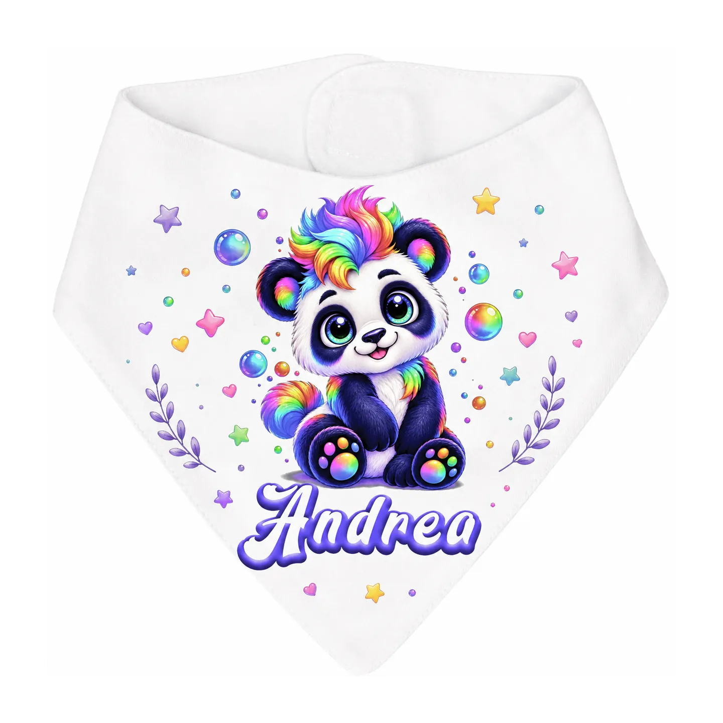 Bavoir bandana personnalisé animaux arc-en-ciel | Ketali