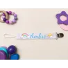 Attache-sucette arc-en-ciel personnalisée prénom bébé | Ketali