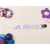 Attache-sucette licorne personnalisée prénom bébé | Ketali