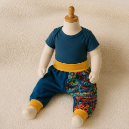 Sarouel évolutif bébé 6-18 mois monstres en bazar | Ketali