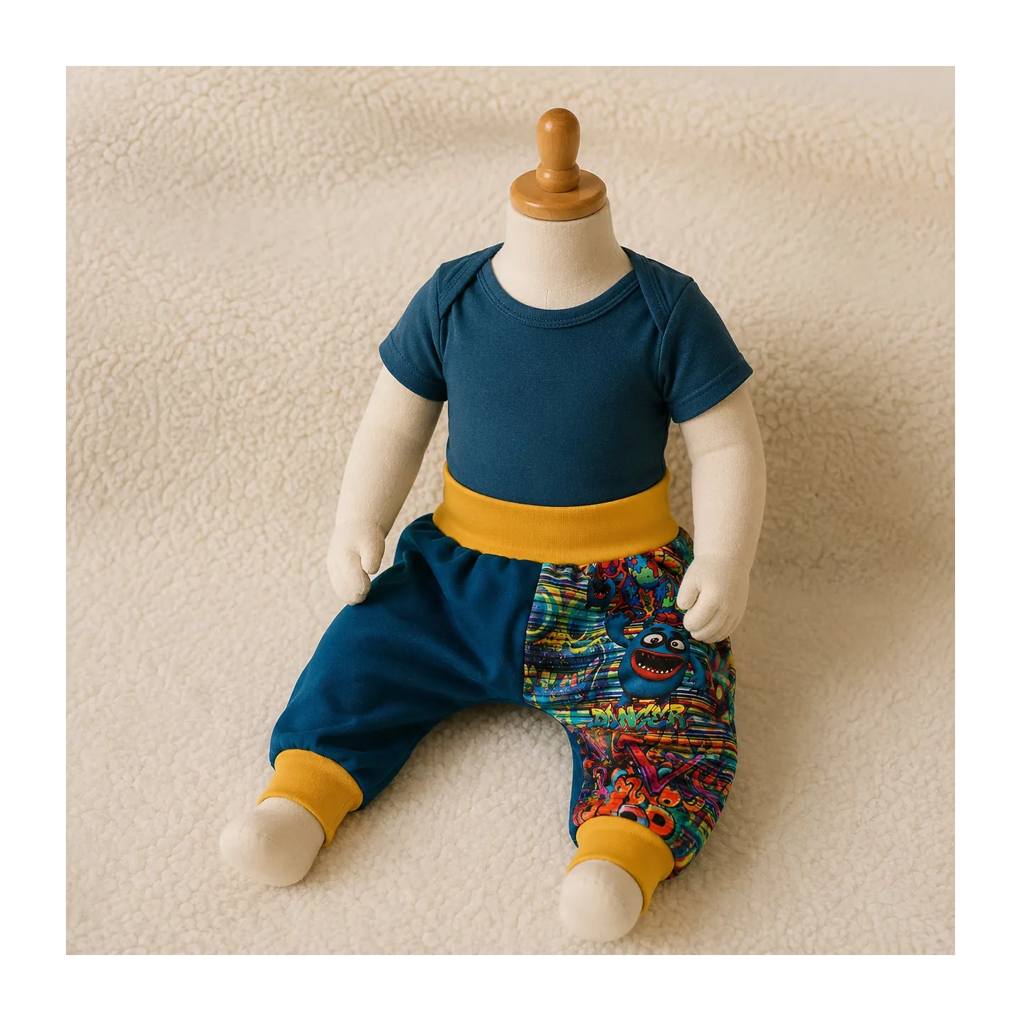 Sarouel évolutif bébé 6-18 mois monstres en bazar | Ketali