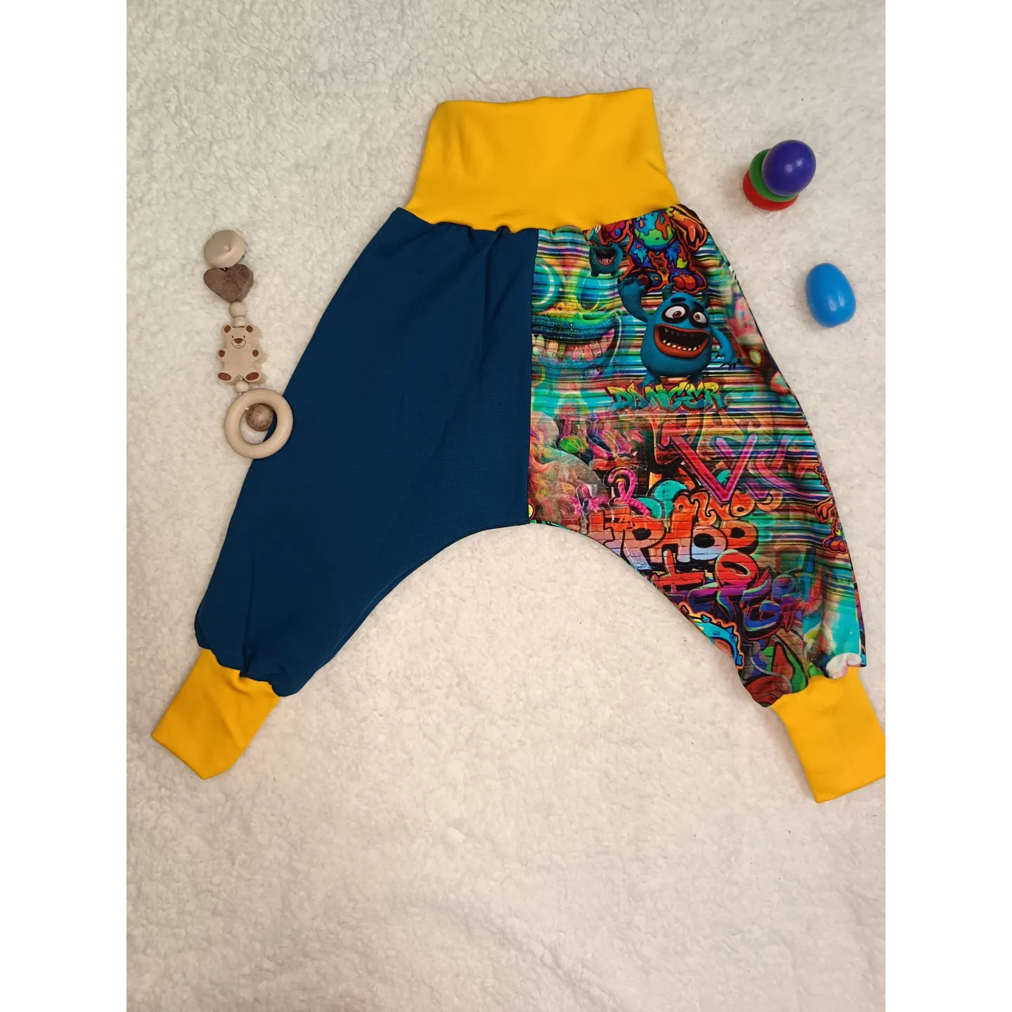 Sarouel évolutif bébé 6-18 mois monstres en bazar | Ketali