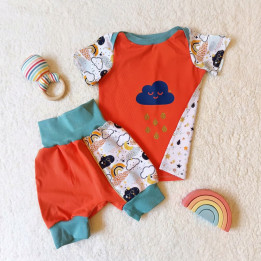 Ensemble 2 - 4 Ans Short T-shirt bébé Météo arc-en-ciel | Ketali