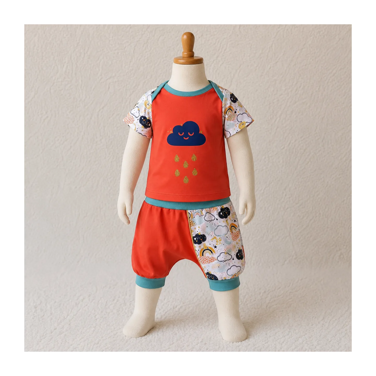 Ensemble 2 - 4 Ans Short T-shirt bébé Météo arc-en-ciel | Ketali