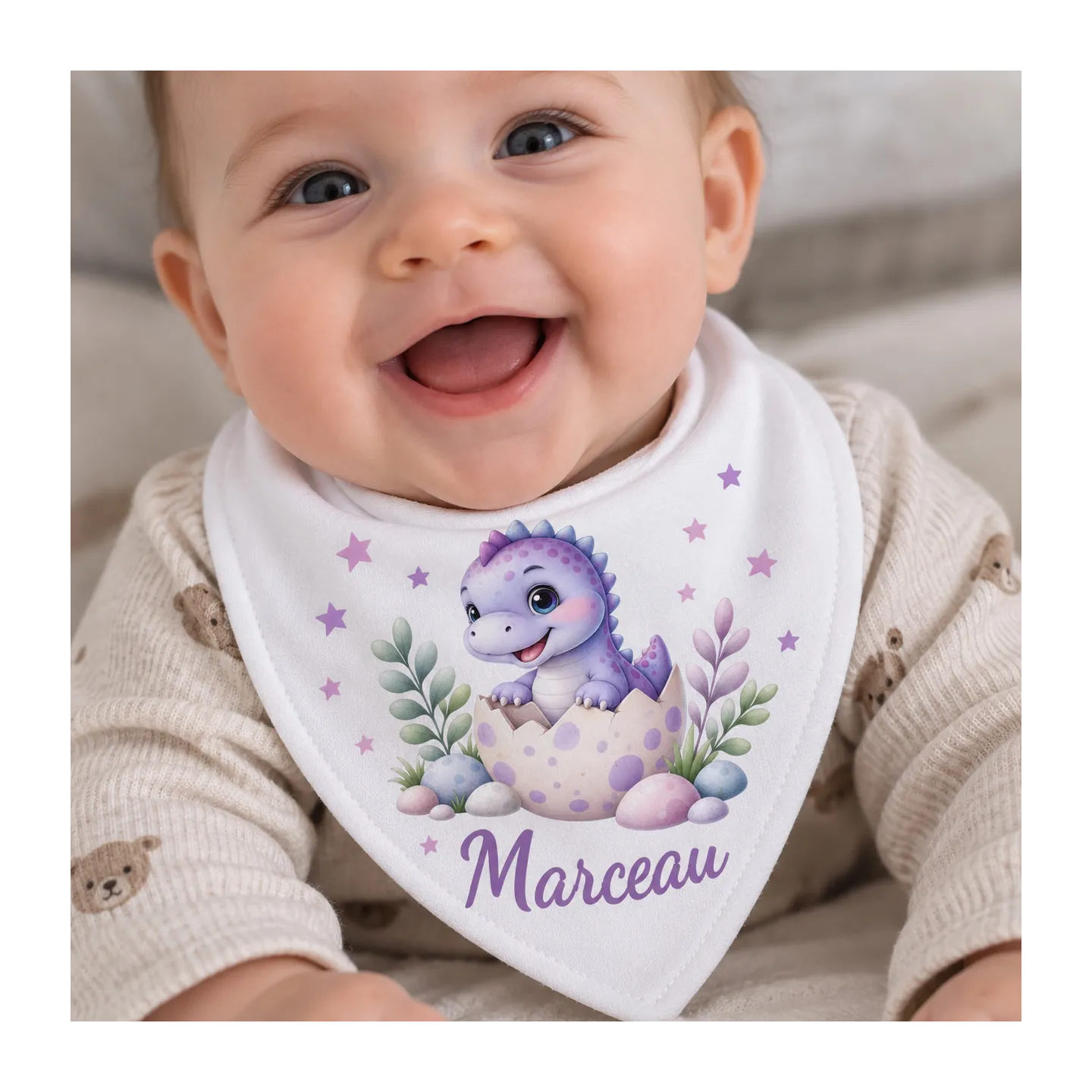 Bavoir bandana personnalisé Dinosaure | Ketali