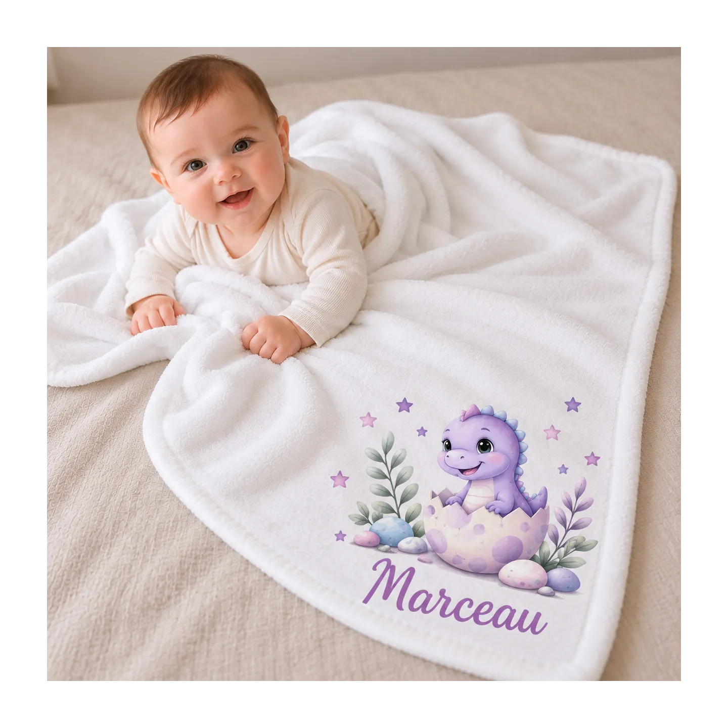 Plaid personnalisé bébé Dinosaure | Ketali