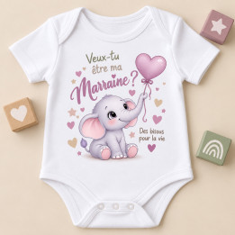 Body bébé demande Marraine personnalisé | Ketali