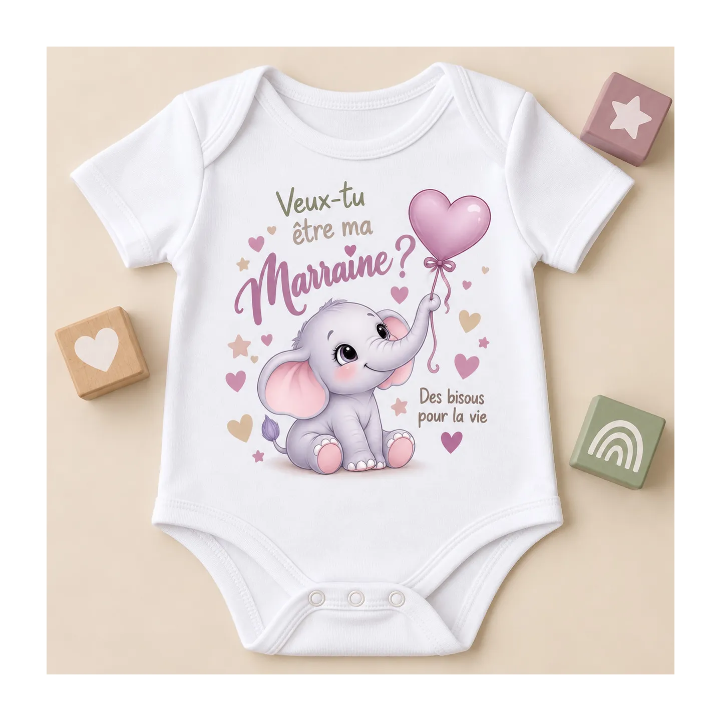 Body bébé demande Marraine personnalisé | Ketali