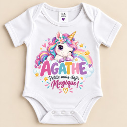 Body bébé personnalisé prénom licorne | Ketali