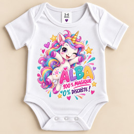 Body bébé personnalisé licorne prénom | Ketali